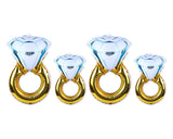 Diamond Ring Foil Balloons 4 Pieces Floating Party Balloons