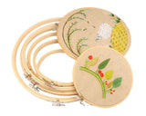 Bamboo Embroidery Hoop 5 Pieces Assorted Sizes Cross Stitch Hoop