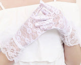 Lace Gloves for Women Elegant Short Floral Gloves for Wedding