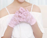 Lace Gloves for Women Elegant Short Floral Gloves for Wedding