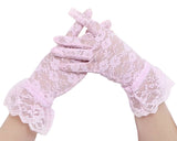 Lace Gloves for Women Elegant Short Floral Gloves for Wedding