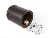 PU Leather Dice Cup with 5 Pieces Dot Dices