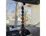 7 Chakra Stones Good Luck Hanging Gemstones Ornament for Car and Home