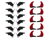 Halloween Hair Clips 12 Pairs Bat Wing and Devil Horn Hair Alligator Clips