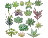 Fake Succulents Set of 16 Mini Artificial Succulent Plants