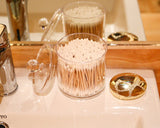 Plastic Cotton Ball and Swab Holder with Lid 2 Pieces Apothecary Jars