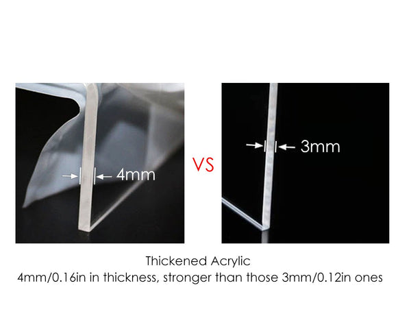 U-Shaped Acrylic Risers 3, 4 and 5 Inches Wide Set of 6 Clear Risers for Display