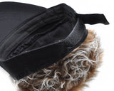 Novelty Visor cap Adjustable Visor Hat with Spiked Wigs - Black and Brown