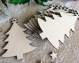 Christmas Wooden Ornaments 50 Pieces DIY Wood Slices with Strings