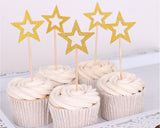 Cake Toppers 50 Pieces Star Shaped Cupcake Toppers