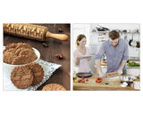 Embossed Rolling Pin 13.7 Inches Christmas Wooden Rolling Pin