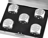 Aluminum Dice 5 Pieces 16mm Alloy Dice with Case