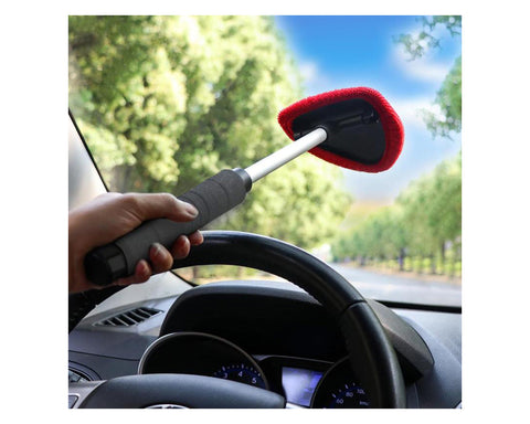 Car Windshield Window Cleaner Tool with Extendable Handle and 4 Cleaning Covers