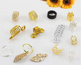 Hair Braid Rings 200 Pieces Metal Hair Cuffs with Storage Box