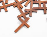 Mini Cross Charms 70 Pieces 1.6 inches x 1.2 inches Wood Cross Pendants