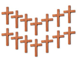 Mini Cross Charms 70 Pieces 1.6 inches x 1.2 inches Wood Cross Pendants