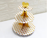 Round Cardboard cake Stand and 2 Pcs 3-Tier Cardboard Cupcake holders