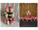 Round Cardboard cake Stand and 2 Pcs 3-Tier Cardboard Cupcake holders