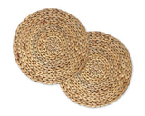 Woven Placemats 2 Pieces Natural Water Hyacinth Round Shaped Placemat