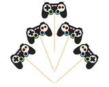 24 Pieces Video Game Controllers Cupcake Toppers Gamepad Cake Picks