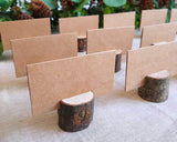Place Card Holders 10 Pieces Wooden Table Number Holders with Kraft Place Cards
