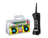 80s Party Decorations 2 Pieces Inflatable Radio Boombox and Mobile Phone