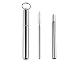 Stainless Steel Straw 2 Pieces Telescopic Straw with Case and Cleaning Brush