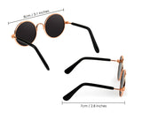 Retro Round Sunglasses with Golden Chain for Cats and Small Dogs