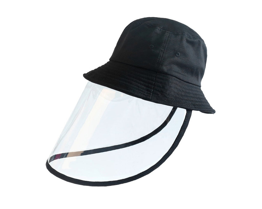 Fishing Hat with Removable Face Shield Sun Protection Hat - Black