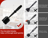 Meat Chopper for Ground Beef Potato Masher Meat Spatula Utensil - Black