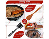 Meat Chopper for Ground Beef Potato Masher Meat Spatula Utensil - Black