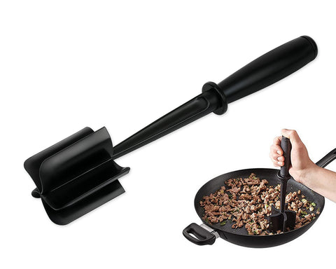 Meat Chopper for Ground Beef Potato Masher Meat Spatula Utensil - Black