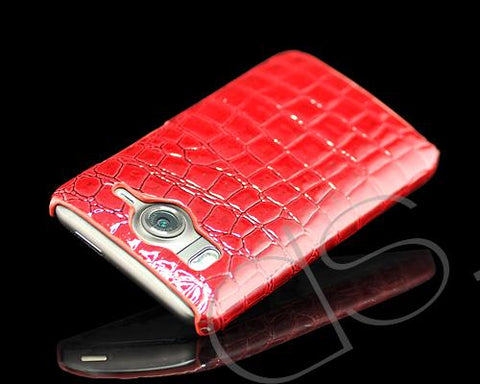 Krokodil Series HTC Desire HD Leather Case - Red