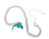 Dolphin Bling Swarovski Crystal Necklace - Ice Blue
