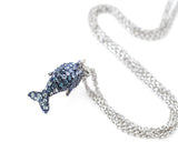 Dolphin Bling Swarovski Crystal Necklace - Blue