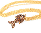 Dolphin Bling Swarovski Crystal Necklace - Brown