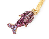 Dolphin Bling Swarovski Crystal Necklace - Purple