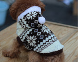 Snowflake Print Pet Dog Clothes Winter Coat with Hood