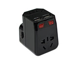 Universal Travel Adapter Wall Charger with Dual USB Port - Black