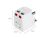 Universal Travel Adapter Wall Charger with Dual USB Port - Black