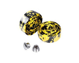 Camouflage Cycling Bike Handlebar Tape Wrap with 2 Bar Plug - Yellow