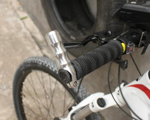 2 Pcs Aluminium Cycling Bike Handlebar Bar End Grips - Silver