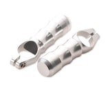 2 Pcs Aluminium Cycling Bike Handlebar Bar End Grips - Silver