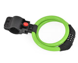 2 Feet Bicycle Resettable Combination Spiral Cable Lock - Green