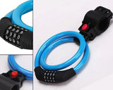 2 Feet Bicycle Resettable Combination Spiral Cable Lock - Blue