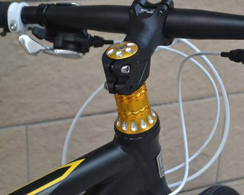 Cycling Bicycle Aluminum Bike Stem Cap Headset Top Cover 1-1/8'' -Gold