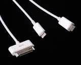 80cm 3 in 1 Charging Cable with Lightning, Micro USB and Apple 30-pin