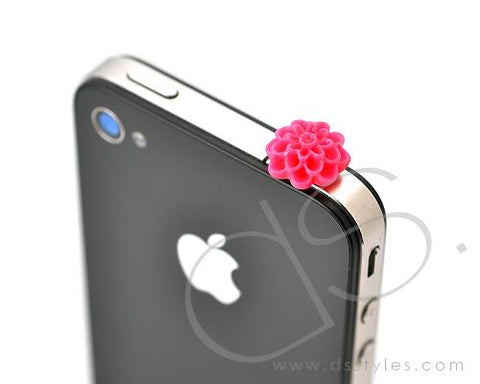 Headphone Jack Plug - Flower Pink