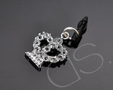 Crystal Headphone Jack Plug - Crown Silver