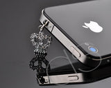 Crystal Headphone Jack Plug - Crown Silver